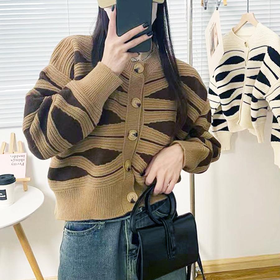 ニット・セーター | ニットカーディガン 秋冬レディース 配色