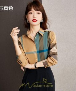 シャツ・ブラウス | ブラウス レディース 長袖 50代 チェック柄 シャツ コットン トップス きれい 40代 30代 20代 カジュアル 通勤 お出かけ 食事会 お出かけ 女子会 デート