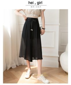 ワイドパンツ | ガウチョパンツ 無地 レディース ボトムス ハイウエスト ゆったり パンツ シフォンパンツ 涼しい 夏新作 さらさら カジュアル 30代40代 体型カバー