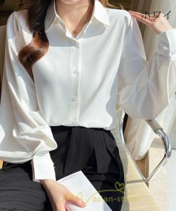 シャツ・ブラウス | ブラウス レディース オフィス フォーマル シャツ 白 開襟 レギュラー 長袖 黒 ホワイト ブラック 通勤 上品 エレガント お出かけ オシャレ オフィス OL