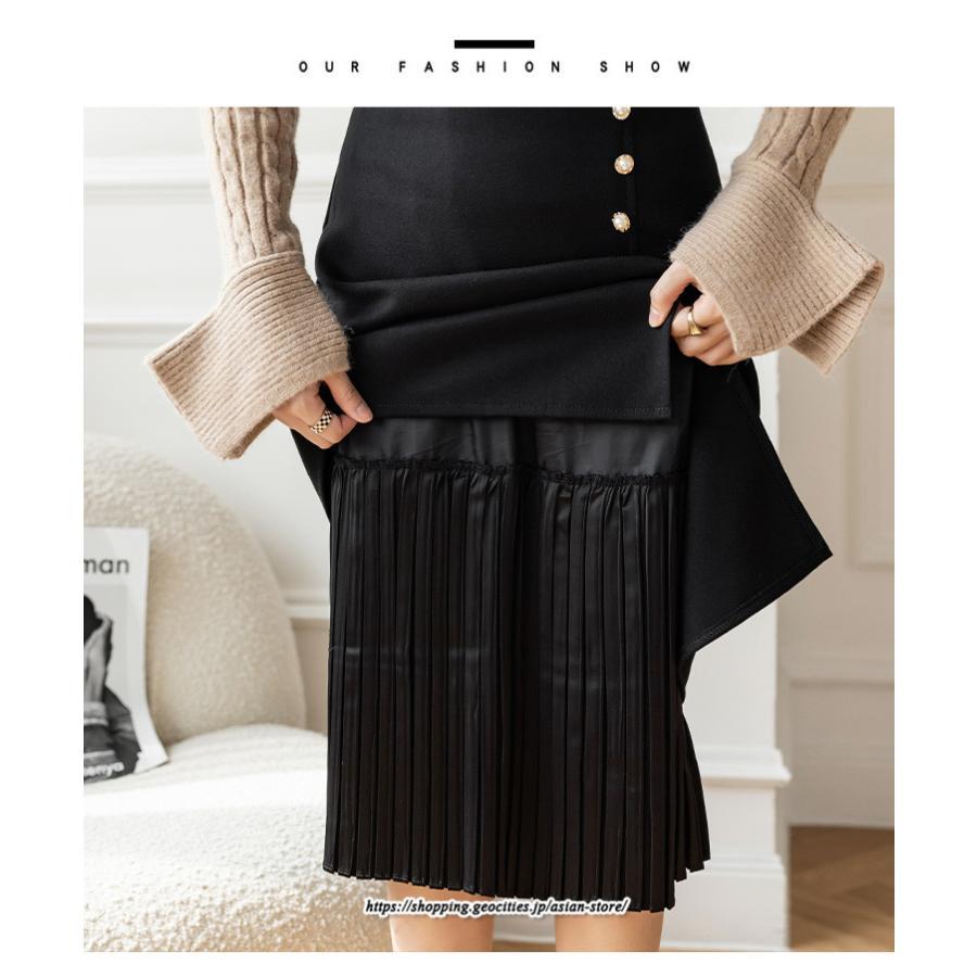 スカート | ロングプリーツカート Aライン 秋冬 レディース ボトムス 通勤 着痩せ キレイめ 20代30代40代50代 カジュアル 上品 ラシャ 大人気