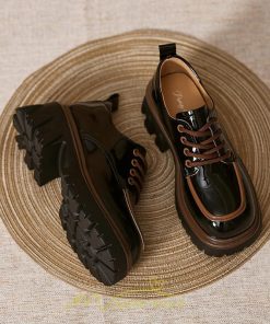 ローファー | 厚底 レディース 厚底スニーカー レースアップ スニーカー PU 合皮 通学 通勤 かわいい 送料無料 可愛い 冬 夏 秋 春