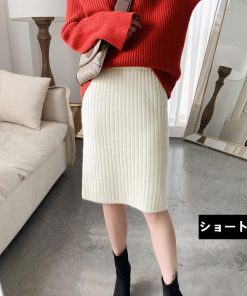 スカート | ニットタイトリブニット セクシー スリット レディース オフィス 膝丈 ミモレ丈 ロングストレッチ 柔らか シルエット 秋冬 大人