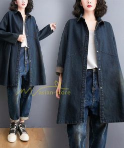 デニムコート | デニムジャケット デニムシャツ レディース ロング丈コート ゆったり ジージャン アウター カジュアル お出かけ 春秋物 ワンピース 着痩せ 20代30代40代50代