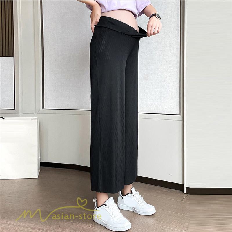 パンツ レギンス | マタニティ パンツ レディース 着痩せ 上品 マタニティウェア ローウエスト ワイドパンツ マタニティパンツ 妊婦服 夏服 薄手 サマーパンツ お出かけ 9分丈 夏
