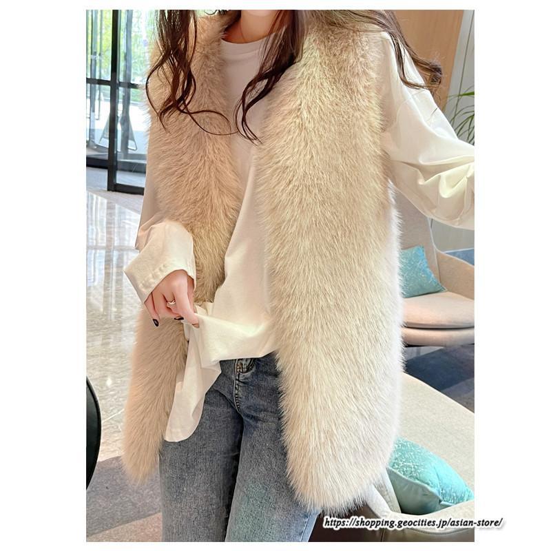 ベスト | ボリュームフェイクファーファー毛皮レディース 冬 フェイクファー 毛皮コート アウター ノースリーブ ふわふわ ジレ 秋冬 前開き