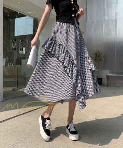 スカート | プリーツロング 春 夏 秋 マキシ 大きいサイズ フレアマキシプリーツ チェック柄 通勤通学 20代30代40代 不規則 フレア