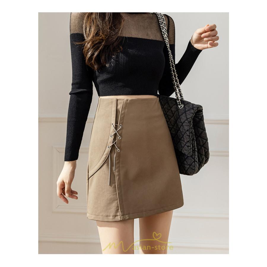 スカート | レディース ミニインパンツ 合皮 ミニ韓国ファッション 脚長 かわいい おしゃれ ミニスカ レザーセクシー 秋冬 おしゃれ