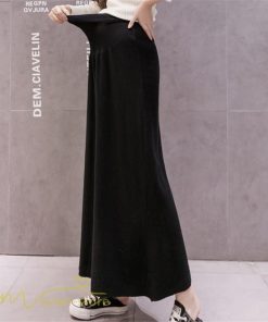 スカート | マタニティ秋 冬 フレア Aライン マタニティウェア 無地 ロング丈 ウエスト調整 カジュアル 産前 妊婦服 産後 ロングスカート