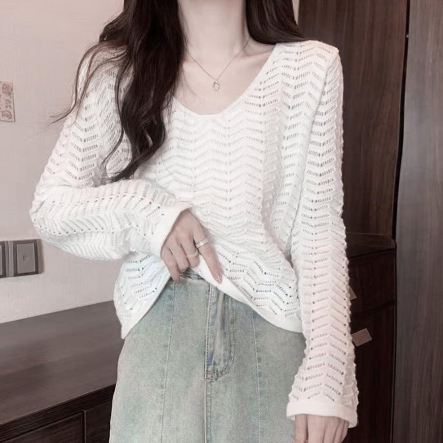 透かし編みトップス | 透かし編みニット メッシュニット 春秋冬