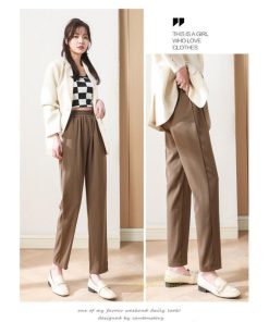 スラックス | スラックスパンツ レディース 九分丈 通勤 ストレートズボン ボトムス ビジネス おしゃれ オフィス フォーマル 美脚 ハイウエスト OL 着痩せ 就職