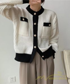 カーディガン | 2022秋冬ニットショート丈 レディース フロントボタン 羽織り ポケット アウター ニット セーター 大人 20代40代 やさしい 通学通勤 長袖