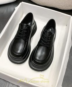 ローファー | レディース 厚底シューズ  JK パンプス 太めヒール 靴ひも 黒 女子靴 オシャレ 通学 コンフォート 通勤 10代20代30代40代 送料無料