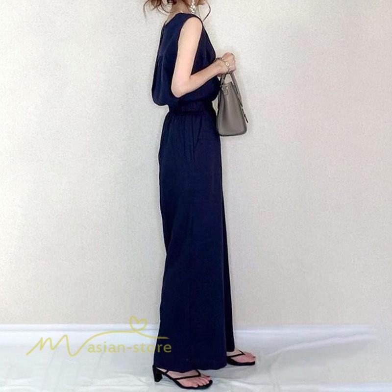 セットアップ | レディース 夏新作 無地 薄手 ワイドパンツ キャミソール ノースリーブ 薄手 上下セット ロングパンツ ガウチョパンツ ルームウェア 可愛い