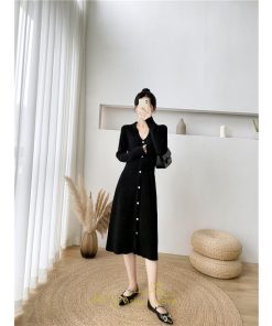 ニットワンピース | レディース ワンピース 冬 長袖 秋冬 ニット 20代 30代 40代 50代 Vネック かわいい おしゃれ 大人可愛い 着痩せ 綺麗