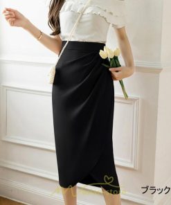 スカート | スリット入り 膝下 ひざ下 レディース ボトムス オフィス カジュアル 美脚 セクシー スリット 黒 ベージュ 脚長 ピンク ハイウエスト 通勤 春夏秋冬 OL