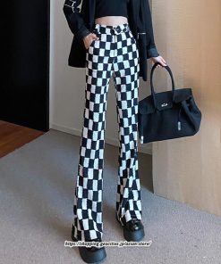 チノ・テーパード・ジョガー・スキニーパン | パンツ レディース フレアパンツ ロングパンツ チェック柄 カジュアル ハイウエスト ワイドパンツ トレンド かわいい おしゃれ 楽ちん お出かけ 送料無料 デート