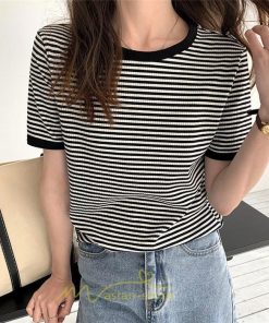 シャツ・ブラウス | ブラウス 半袖 Tシャツ おしゃれ 可愛い ゆったり 20代 30代 大人 40代 50代 レディース 夏物 ボーダー トップス 着痩せ 日常 お出かけ 体型カバー  カジュアル