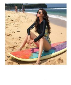 水着 | フィットネス競泳 レディース パッド付き ワンピース 女性 練習 トレーニング スイムウェア 20代30代40代 プリント 韓国ファッション 長袖 オールインワン