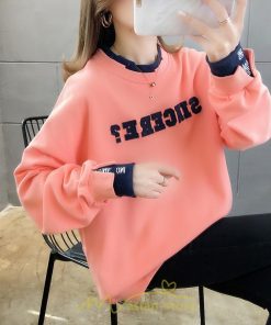 パーカー | トレーナー Tシャツ レディース 長袖 切り替え スウェット ゆったり 韓国風 トップス カジュアル 体型カバー 可愛い お出かけ 楽チン 通勤 通学