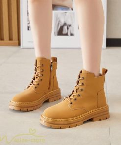 ショートブーツ | レディース ブーティー 太ヒール ブーツ ショートヒール カジュアル レースアップ 編み上げブーツ 厚底ブーツ 厚底 コスプレ靴 歩きやすい