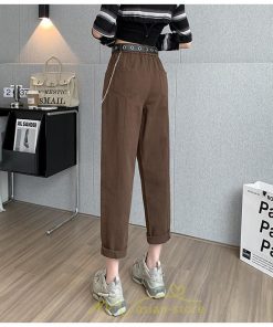 チノ・テーパード・ジョガー・スキニーパン | テーパードパンツ レディース 50代 40代 30代 20代 春 夏 秋 冬 ロング コットン ベルト付き 快適 お出かけ 着痩せ 楽チン カジュアル 体型カバー