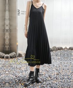 マキシ | プリーツワンピース ワンピース レディース マキシ丈 サロペット オールインワン キャミワンピース カジュアル 無地 20代30代40代 韓国ファッション 通勤通学