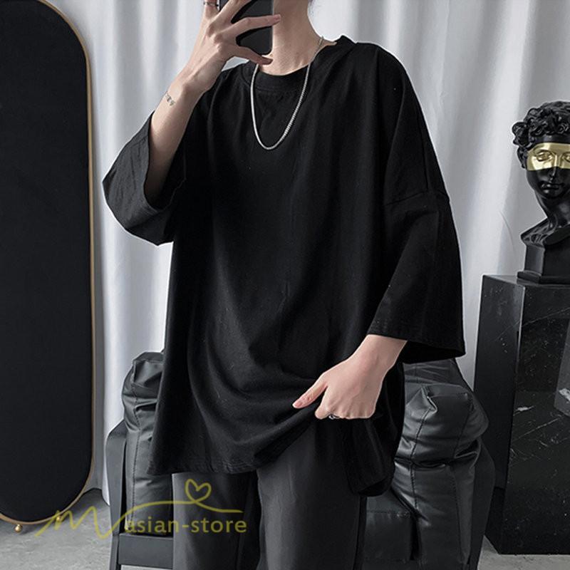 Tシャツ | メンズ 無地 大きいサイズ カットソー 上品 7分袖 サマートップス ゆったり 日常感 メンズスタイル シンプル 体型カバー カッコウイイ