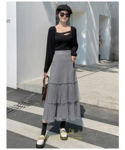 スカート | プリーツレディース ロング丈 マキシ 黒 グレー ベージュ ニット Aライン 秋冬コーデ 秋冬物 お出かけ デート 新着 普段着 旅行 女子会 新作 お呼ばれ