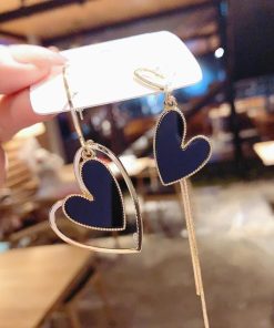 その他アクセサリー | ジュエリー 可愛い アクセサリー お呼ばれ きれいめ 韓国風 アシンメトリー 左右非対称 ハートピアス レディース 揺れる