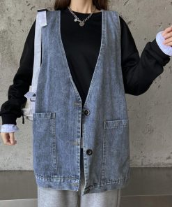 ベスト | デニムジレ Vネック レディース