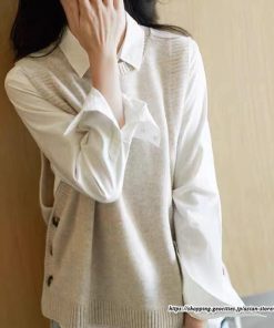 ベスト | ニットニットタンクトップ レディース ニット タンクトップ トップス 重ね着 ノースリーブ タンク セーター コーデ 秋 チョッキ ボタン付き