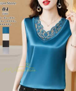 キャミソール タンクトップ | レディース トップス タンクトップ ノースリーブ 無地 『襟元レースデザインタンク』 Ｖネック Ｖネックタンク 春 インナー 20代30代40代50代 カジュアル 着痩せ