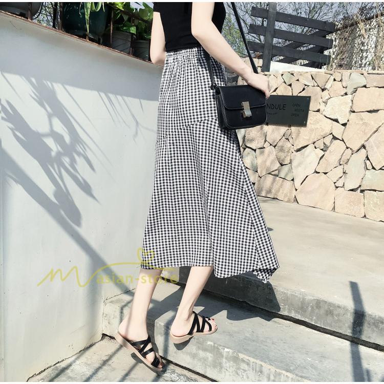 スカート | フレア ロング春物 レディース 春夏 スカート黒 ボトムス 春夏秋 新作 カジュアル 通勤通学 チェック柄 Aライン着やせ 20代30代40代