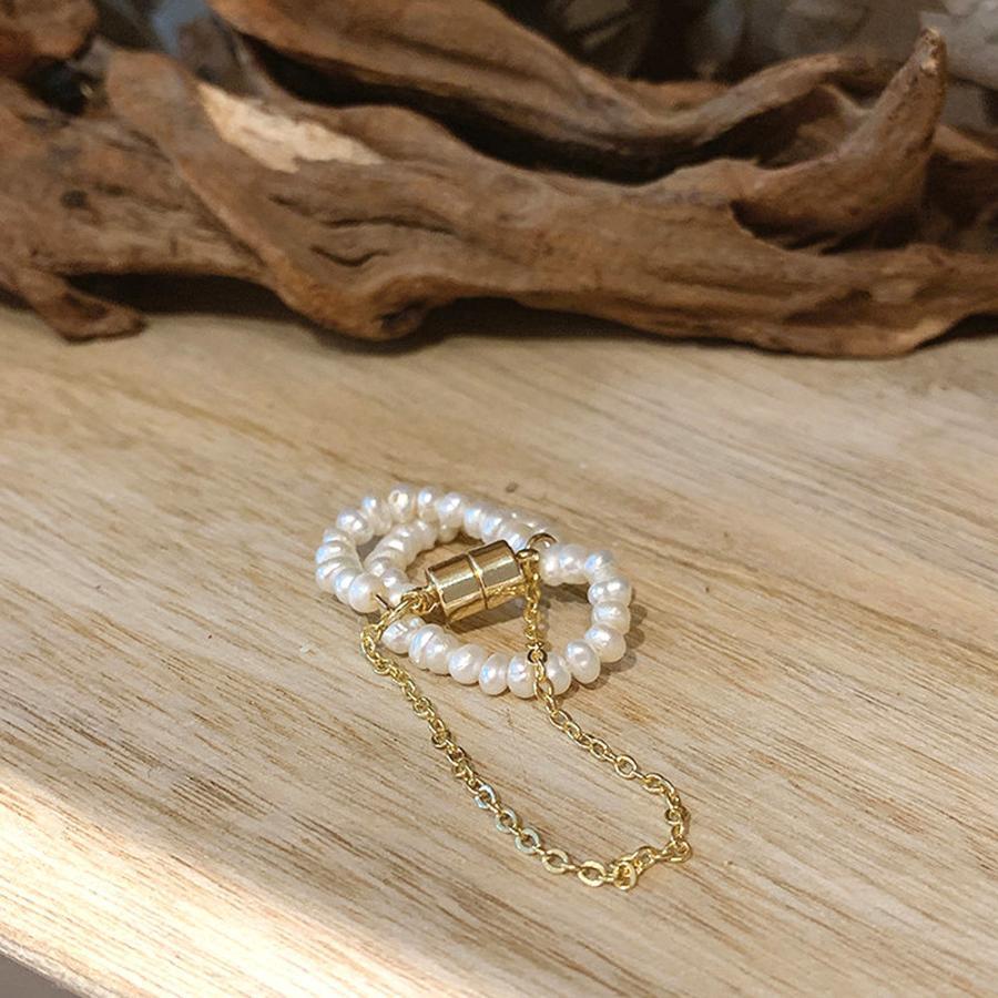 その他アクセサリー | フェイクパール イヤリング きれいめ レディース 韓国ファッション チェーン イヤーカフ キャッチ 片耳用 アクセサリー マグネット