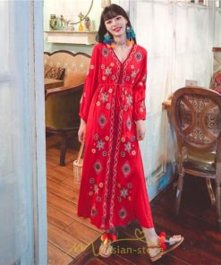 マキシ | ワンピース 長袖 レディース ロング丈 マキシ丈 綿麻 コットン リネン Aライン ゆったり 体型カバー 大人 可愛い 海外旅行 秋 夏 エスニック ナチュラル 春