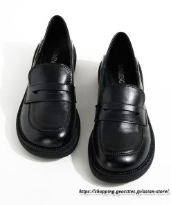 パンプス | ローファー スリッポン レディース スリップオン チャンキーヒール 太ヒール 厚底 ラウンドトゥ 黒パンプス 黒ローファー シューズ 靴 柔らかい生地