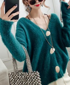 ニット・セーター | 韓国風 ニットトップス セーター 長袖 シャギーニットカーディガン レディース ふわふわ 秋冬 モヘアニット 羽織り 無地