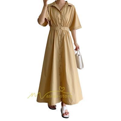 マキシ | シャツワンピース ワンピース 秋 春 レディース ロングワンピース 長袖 ロング丈 マキシ丈 体型カバー 無地 ゆったり 40代 夏作 30代 カジュアル 着痩せ 50代