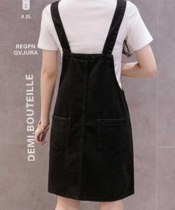 オーバーオール サロペット | ショートスカート オーバーオールスカート オールインワンスカート サロペットスカート デニムスカート ショートデニム 無地 カジュアル ゆったり