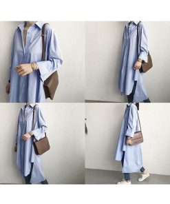 シャツ・ブラウス | ワンピース 秋服 レディース 長袖ワンピース シャツワンピース ロングシャツ ゆったり ブラウスシャツ 通学通勤 20代30代 40代50代 無地 トップス