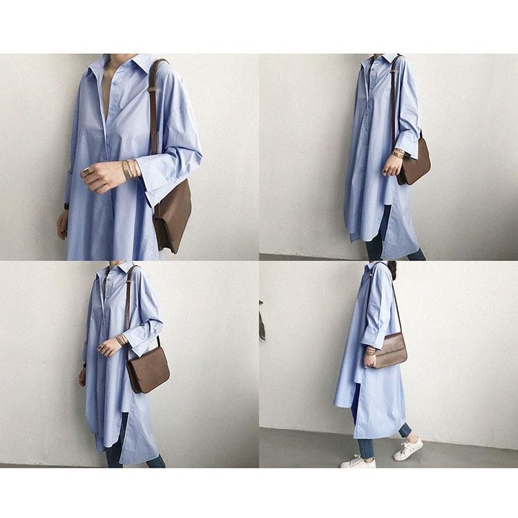 シャツ・ブラウス | ワンピース 秋服 レディース 長袖ワンピース シャツワンピース ロングシャツ ゆったり ブラウスシャツ 通学通勤 20代30代 40代50代 無地 トップス