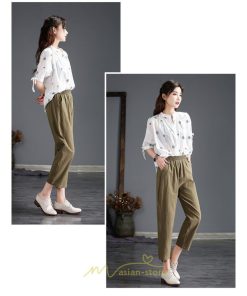 チノ・テーパード・ジョガー・スキニーパン | テーパードパンツ ウエストゴム レディース 大きいサイズ 春夏秋 30代 40代 楽ちん ボトムス 20代 50代 リネン風 パンツ 麻綿風 九分丈 チノパンツ ズボン