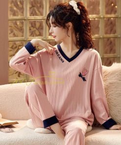 パジャマ ルームウェア | パジャマ ルームウェア レディース 春秋 長袖 パジャマ 綿ルームウェア 20色 上下セット 可愛い ナイトウェア Tシャツ 寝巻き 室内着 ホームウェア ロングパンツ