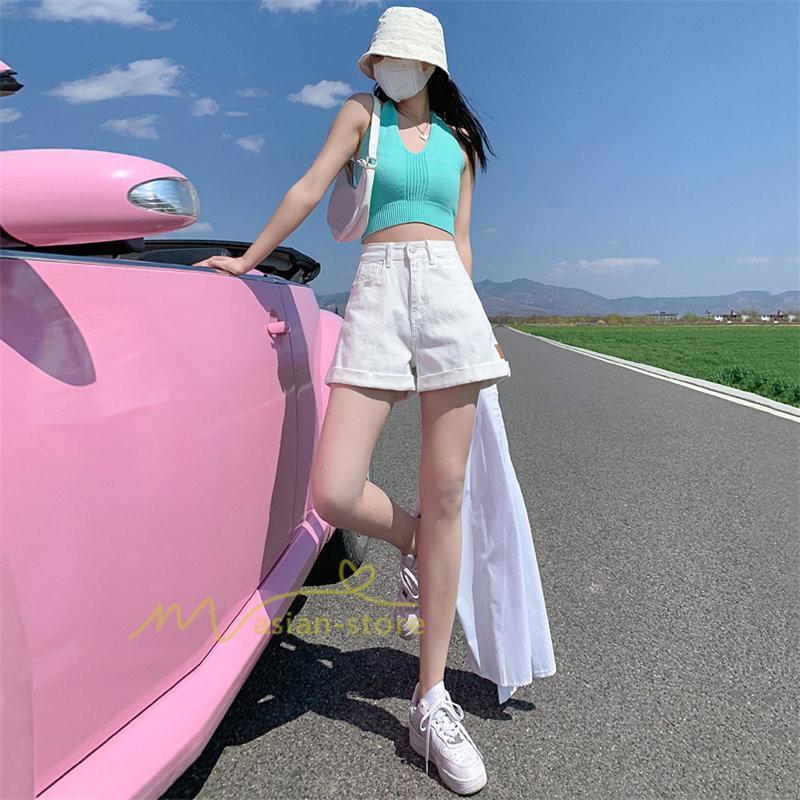 ショートパンツ | ゆったり Aライン デニム デニムパンツ ショートデニム ショーパン 短パン レディース ショート丈 ボトムス ロールアップショートパンツ パンツ