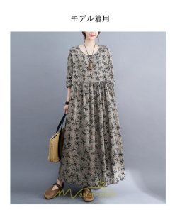 マキシ | ロングワンピース 大きいサイズ レディース  緑 灰色 細見え 着痩せ 美シルエット セクシー 女子力 トレンド 女子 大人 体型カバー 海外セレブ ぽっちゃり 花柄