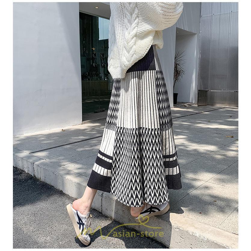 スカート | ロングウエストゴム プリーツ ロング丈 黒 グレー カーキ コーヒー レディース きれいめ 秋カジュアル 冬ニット 秋冬 オフィス