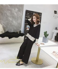 セットアップ | 2点セット ニットセーター レディース 秋 冬 長袖 セーター 上下セット かわいい 20代 30代 カジュアル 40代 ワイドパンツ 着痩せ 50代 新作