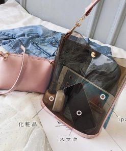 ショルダーバッグ | トートバッグ 斜めがけバッグ 2点セット ポーチ付き レディース クリアバッグ おしゃれ ビニールバッグ 大容量