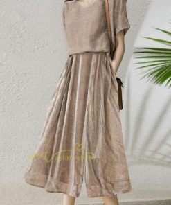 セットアップ | ワイドパンツ レディース きれいめ 2点セット トップス ブラウス ゆったり 体型カバー 上下セット 夏 パンツ カジュアル 綿麻 20代30代40代50代